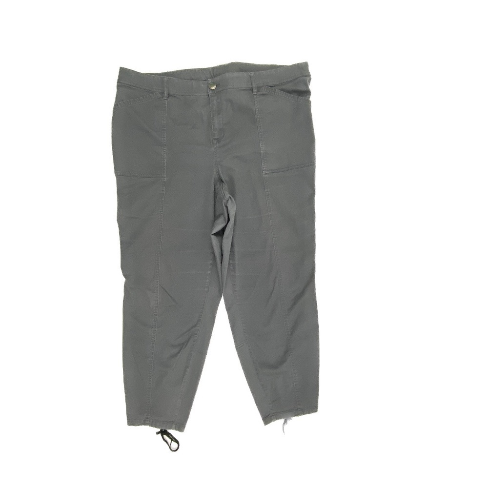 Lane Bryant Cropped Lace Up Back‎ Leg Women's size 24 Gray Pants
